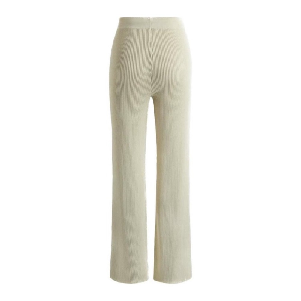 Cider Rib Knit Pants Beige S Drawstring - Picture 2 of 6